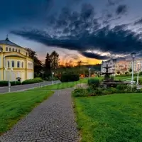 Večerní Goethovo náměstí - Mariánské Lázně
